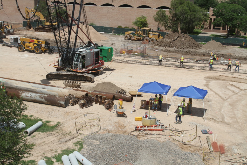 Vaughn Construction workers are shown at the Science Building addition worksite on the Edinburg campus. JESUS ESPARZA/ THE RIDER