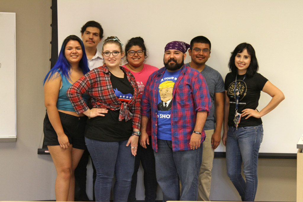 The Progressive Young Democrats include Leen Star (front row, from left); Mimosa Thomas, president; and Omar Casas, vice president. Back row: Jordan Navarro; Cathy Torres, president; Ismael Melendez, vice president; and Sandra Barba, secretary./Lesley Robles/The Rider