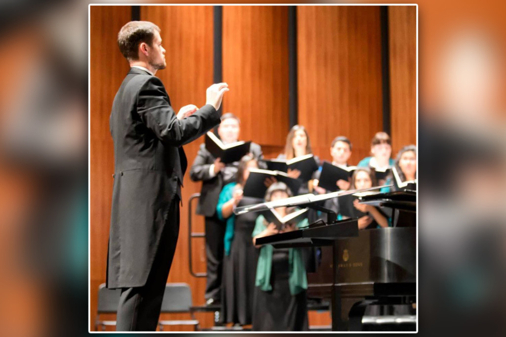 UTRGV Music Assistant Professor Sean Taylor conducts the Master Chorale Choir during last yea’s Fall Concert at the Texas Southmost College Arts Center./Photo courtesy David Pike