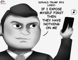 A political cartoon of Donald Trump Jr.