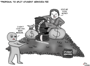 Cartoon about student fees at UTRGV