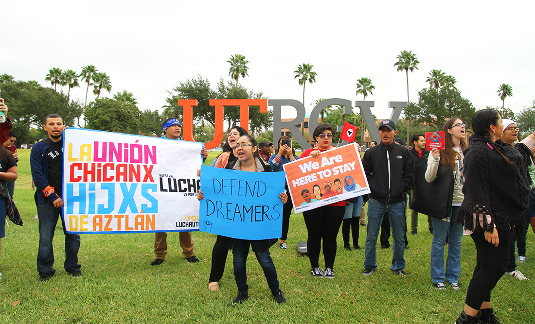 A group of protesters asking for an extension on DACA