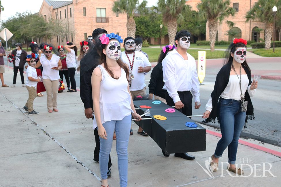 Some participants carried decorated “coffins” in the parade. 