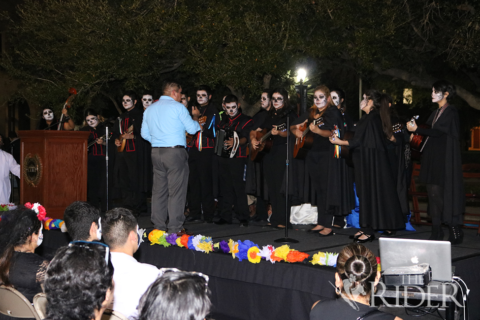 The Rivera High School Estudiantina performs lively traditional Mexican music during the event.