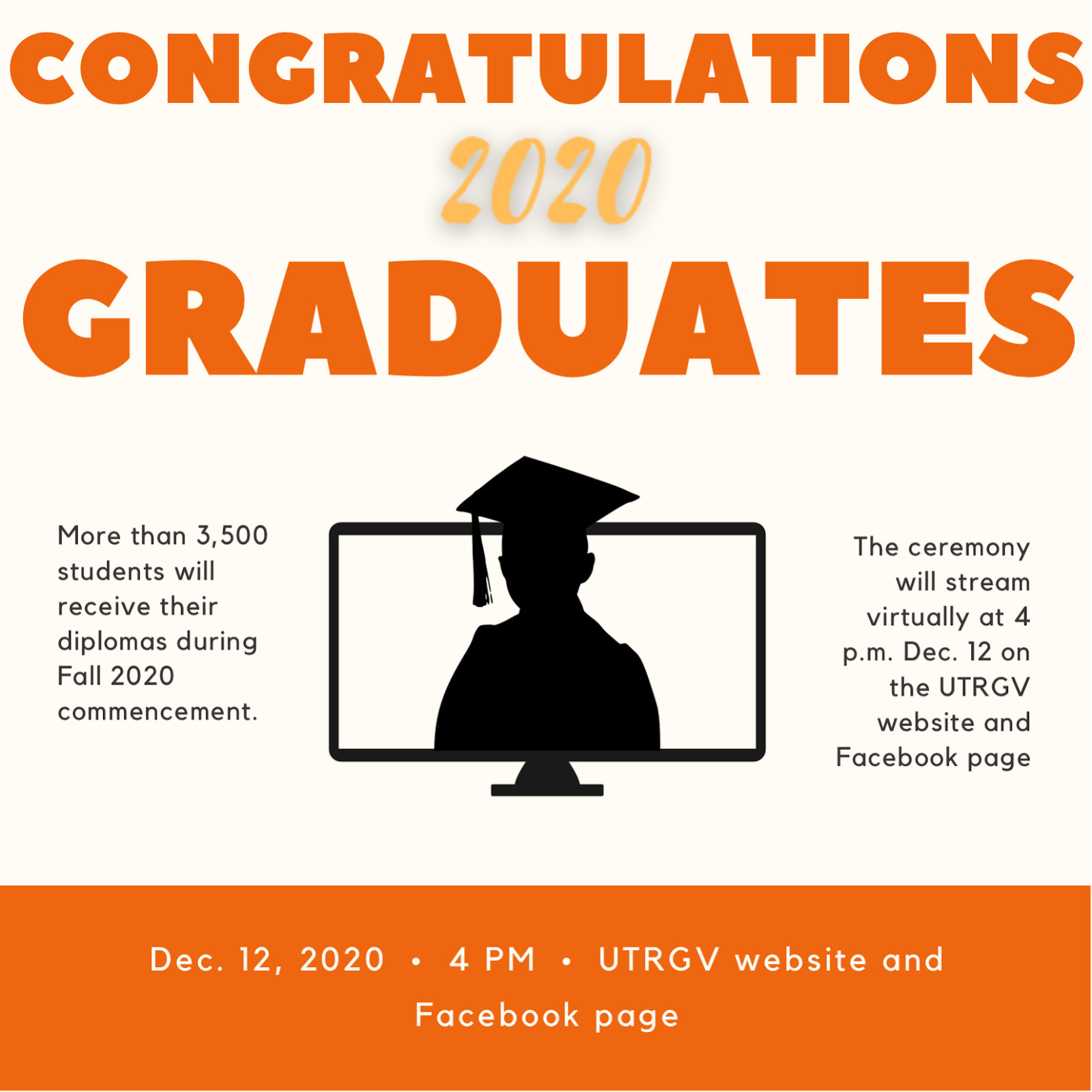 Infographic of UTRGV 2020 graduates