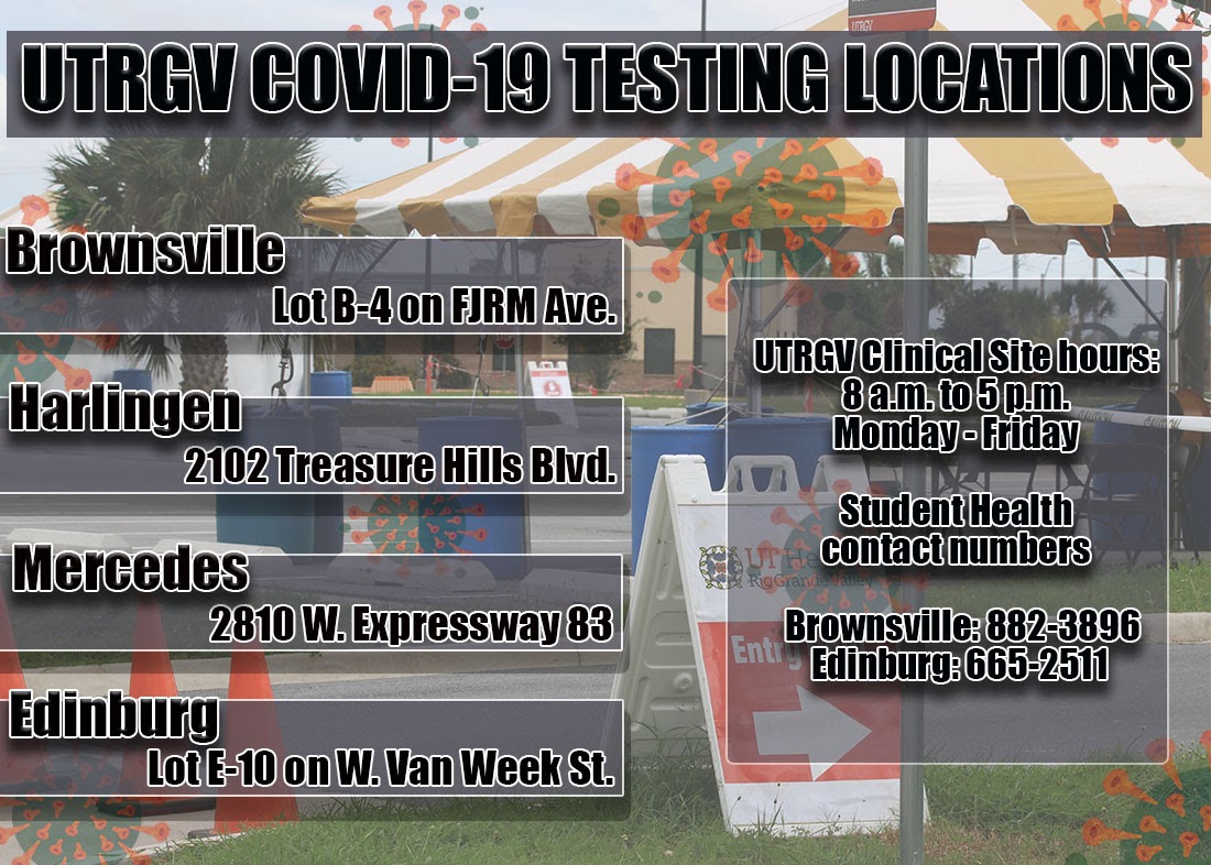 infographic of COVID-19 testing locations in the Rio Grande Valley