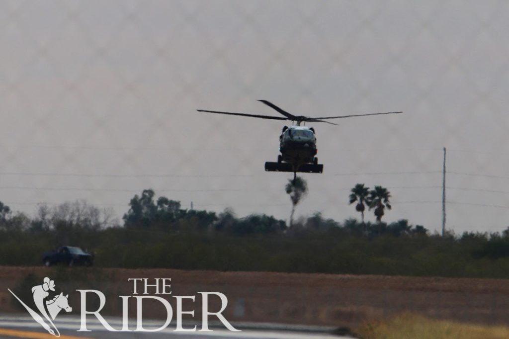 Shown is the Osprey that carried President Trump landing at the McAllen International Airport last Tuesday during his visit to the RGV.