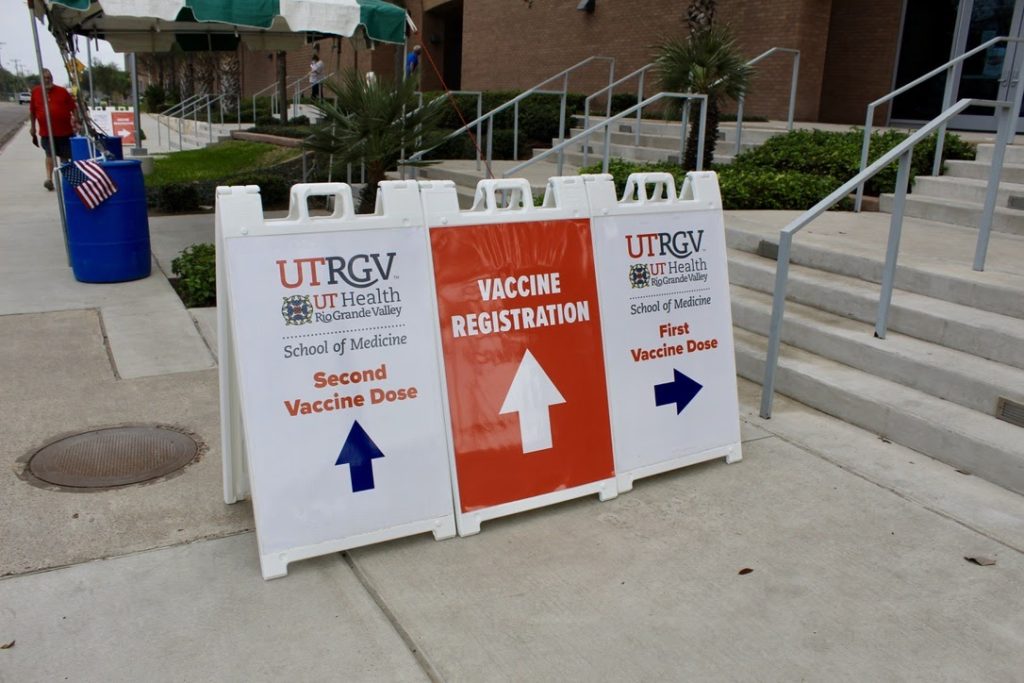 COVID-19 vaccines are being administered to eligible individuals at the UTRGV School of Medicine on the Edinburg campus. Jacqueline Wallace/The Rider Photo