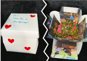 PHOTO COURTESY MONTSERRAT ORTIZ Interdisciplinary studies senior Montserrat Ortiz, who owns Busy Bee: Crafts by Montse on Facebook and Instagram, recommends a memory explosion box as a Valentine’s gift.