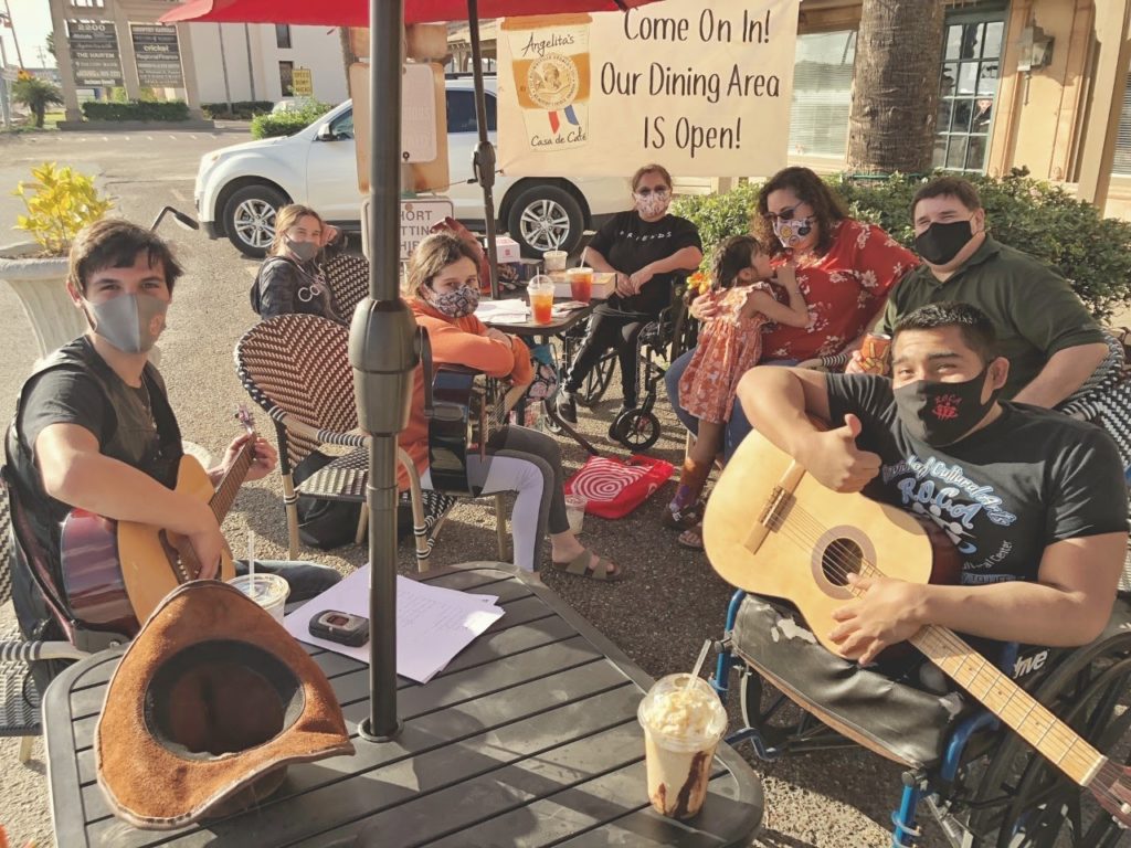 Customers enjoy their beverages outside Angelita’s Casa de Café in Brownsville.   Photo Courtesy Martin Leal