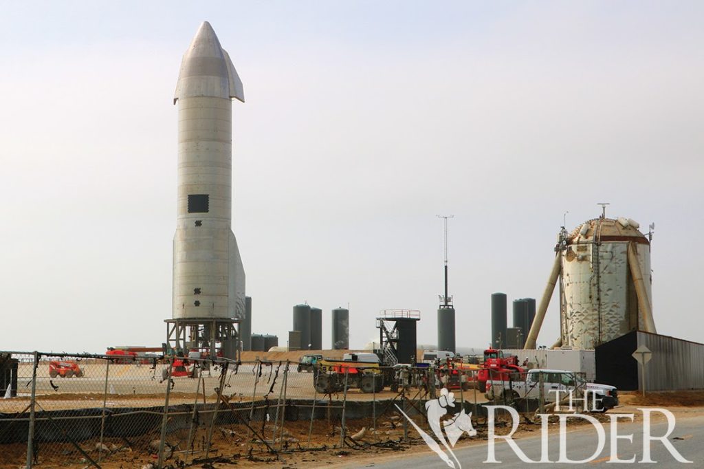 Starship SN10, pictured recently, took flight Wednesday night at the SpaceX South Texas launch site at Boca Chica. The starship landed successfully but exploded minutes afterward. Roxanna Miranda/The Rider 