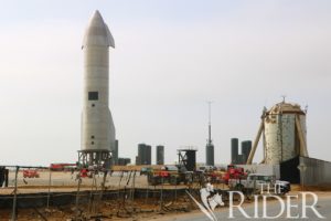 Starship SN10, pictured recently, took flight Wednesday night at the SpaceX South Texas launch site at Boca Chica. The starship landed successfully but exploded minutes afterward. Roxanna Miranda/The Rider