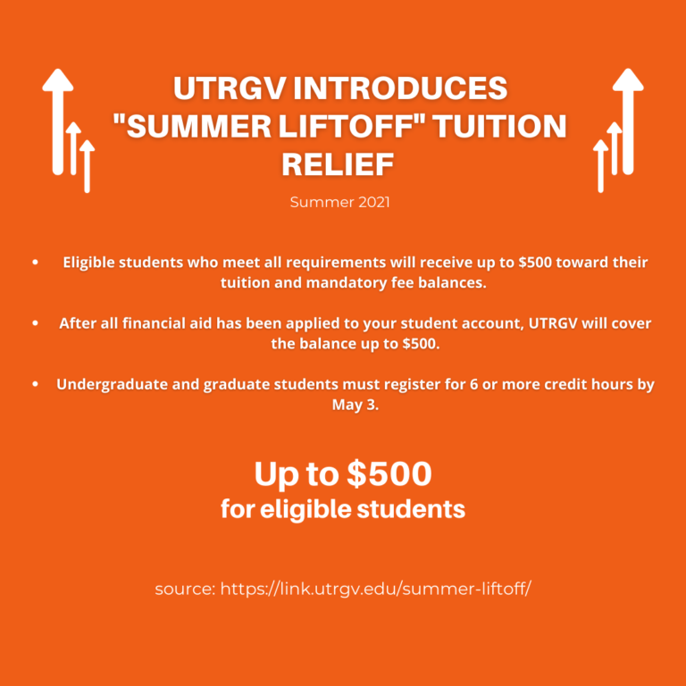 UTRGV offers 500 gap award for summer classes The Rider Newspaper