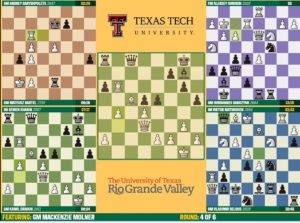 Shown are rounds of the tournament played by the final four players of UTRGV. The UTRGV Chess team won its third consecutive national title Sunday as they competed in the United States Chess Federation President’s Cup Tournament. Photo Courtesy Bartek Macieja