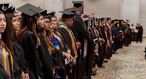 Students are shown during the Dec. 12, 2019, UTRGV Commencement held at the Harlingen Convention Center. David Pike/University Marketing and Communications