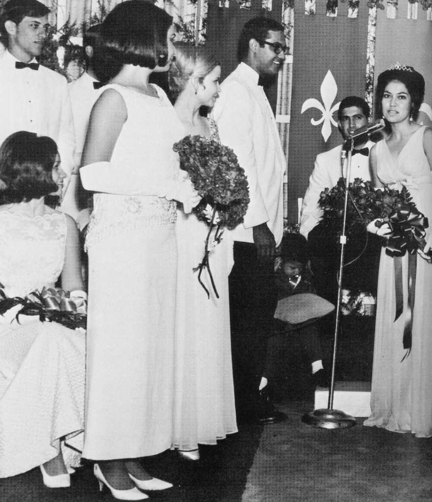 Rosalinda “Koki” Villegas gives an acceptance speech after being crowned Miss Pan American at the Royals Coronation Ball during Pan American Week in 1969. This is among the photos from the University of Texas-Pan American archives and can be found in the UTRGV Digital Library at scholarworks.utrgv.edu.
COURTESY PHOTO