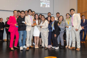 Members of the Enactus student organization at UTRGV are shown after winning the national competition May 15 at the McCombs School of Business at the University of Texas at Austin. Shown (from left) are Maria Leonard, faculty adviser and an assistant professor of practice in the Management department; Santiago Vazquez, accounting senior and vice president; Anthony Cardoza, graduate student in business administration; Daniel Guajardo, finance senior; Isaac Salas, marketing senior and club historian; Marshall Barbosa, accounting senior; Alheli Mondragon, graduate student in business administration and president; Kayla Flores, marketing senior; Kassandra Ayala, marketing alumnus; Fatima Mancia Mendoza, accounting senior; Eric Arredondo, business analytics graduate student; Sheila Sanchez, accounting senior; Daniel Lopez, management alumnus; Sasha Wynn, management alumnus; Arianna Rosales, management senior; and Josiah Gonzalez, finance senior and treasurer. PHOTO COURTESY ENACTUS RGV