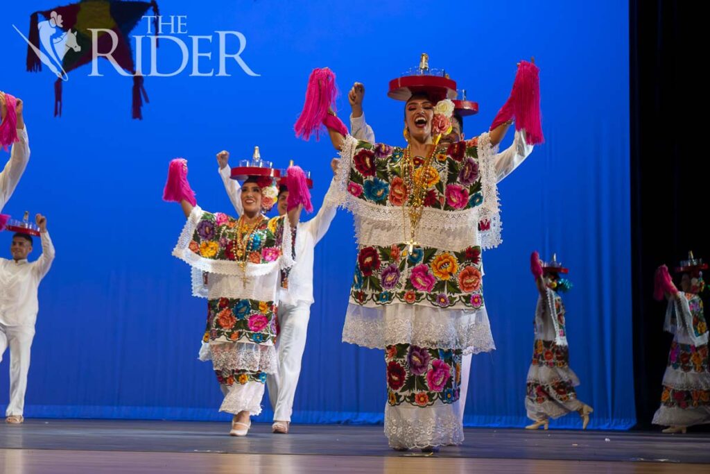 Members of the Ballet Folklórico at UTRGV perform in “Leyendas” Sept. 7 in the Performing Arts Complex on the Edinburg campus. “The audience not only enjoys what they see but also learns about their roots,” said Miguel Peña, director of the UTRGV Ballet Folklórico. Eduardo Escamilla/THE RIDER