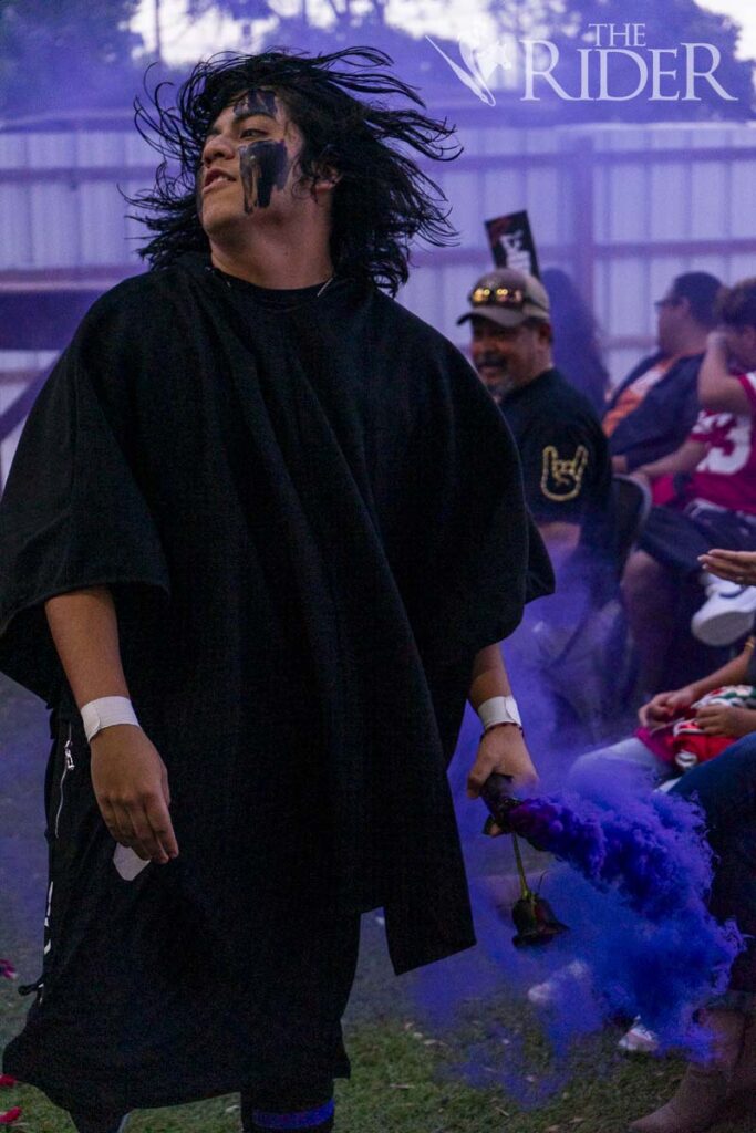 Ulysses “El Tóxico” Garcia makes a spectacle during his entrance in a cloud of purple smoke at a match promoted by New Breed Wrestling on Sept. 8 at the Landmark on Tower, located at 103 N. Tower Road in McAllen. “He’s so toxic!” shouted a member of the audience. Eduardo Escamilla/THE RIDER