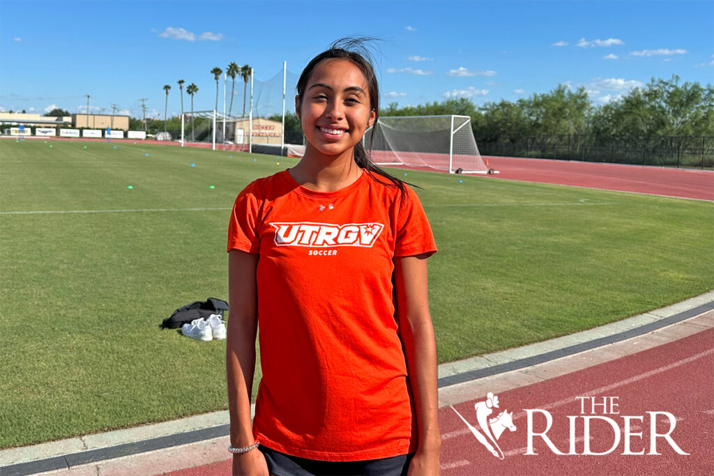 Rubi Ortiz is a marketing freshman and a midfielder for the UTRGV Women’s Soccer Team. Angel Ballesteros/THE RIDER