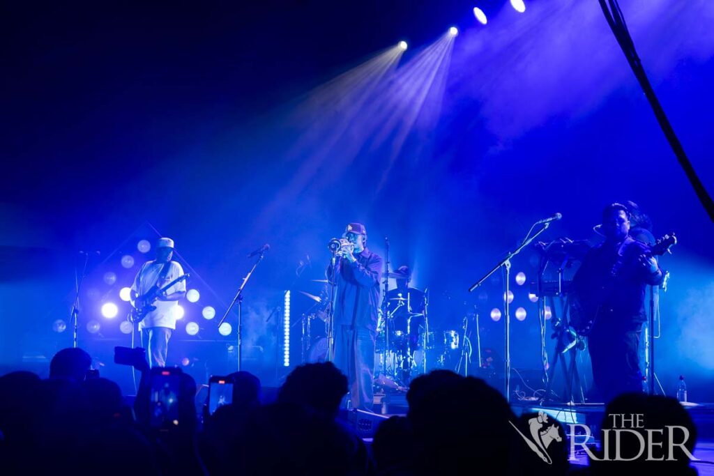 Omar Banos, known by his stage name Cuco, brought out his trumpet on stage Sept. 30 at the McAllen Convention Center for his “4U” tour, telling fans it was the instrument he played in his high school band. Eduardo Escamilla/THE RIDER